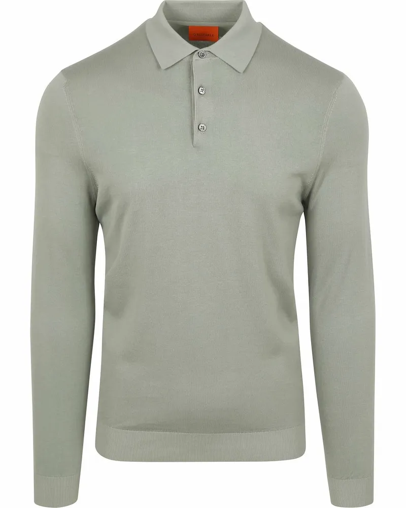 Suitable Compact Cotton Poloshirt Hellgrün Grün