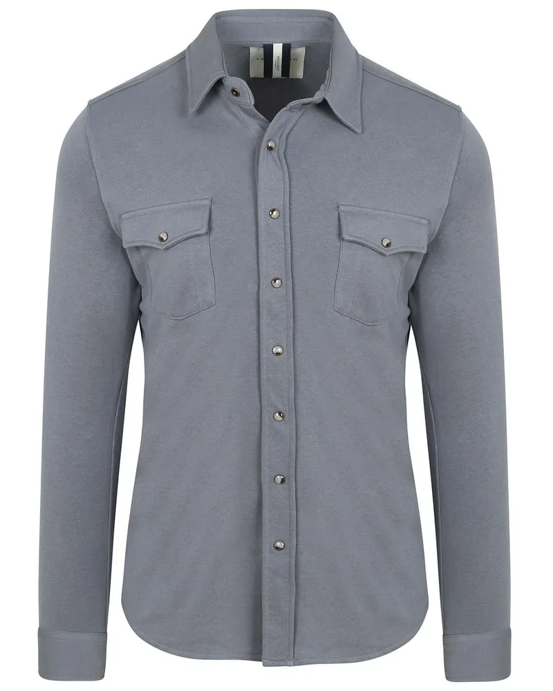 Profuomo Overshirt Western Jersey Blau Blau