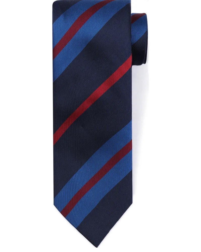 Suitable Krawatte Seide Triple Stripe Navy Rot