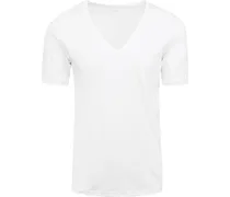 Dry Cotton V-Ausschnitt T-Shirt Weiß