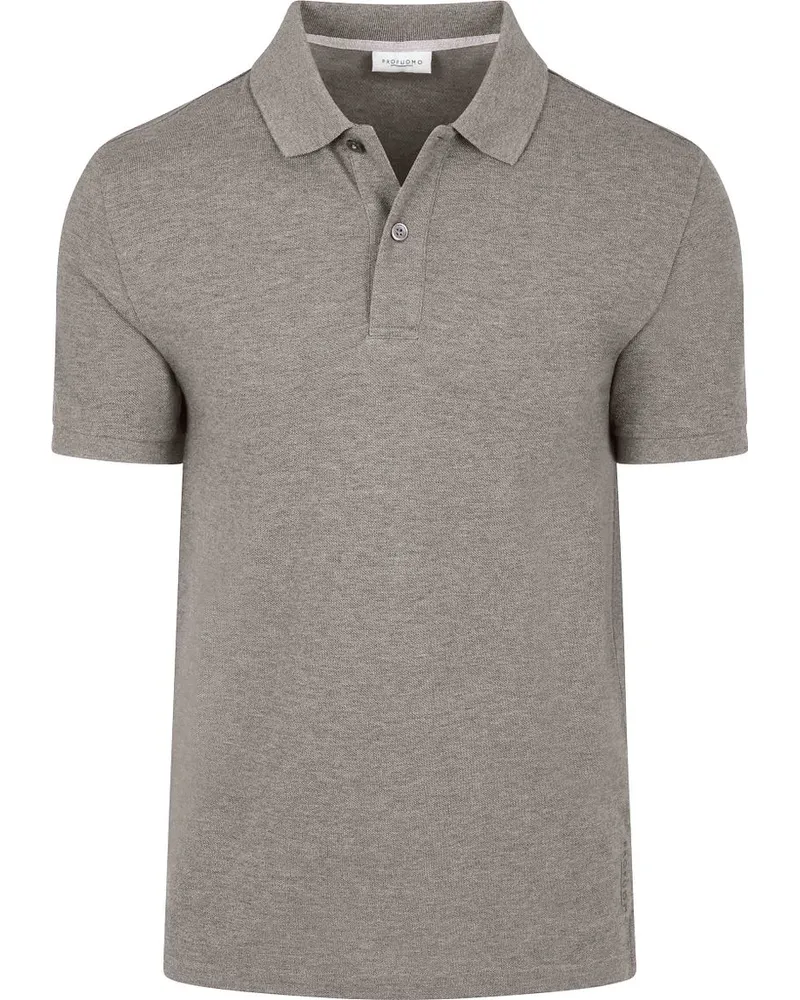 Profuomo Piqué Poloshirt Melange Braun Braun