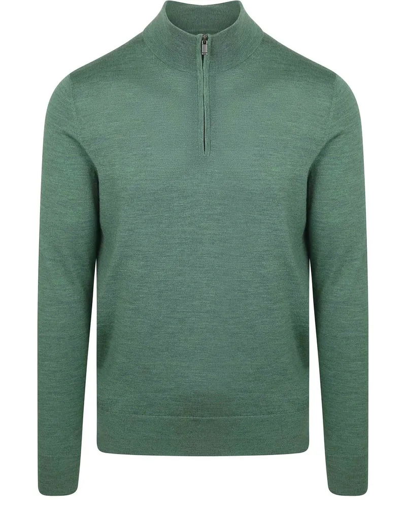 Suitable Merino Half Zip Pullover Mid Grün Grün