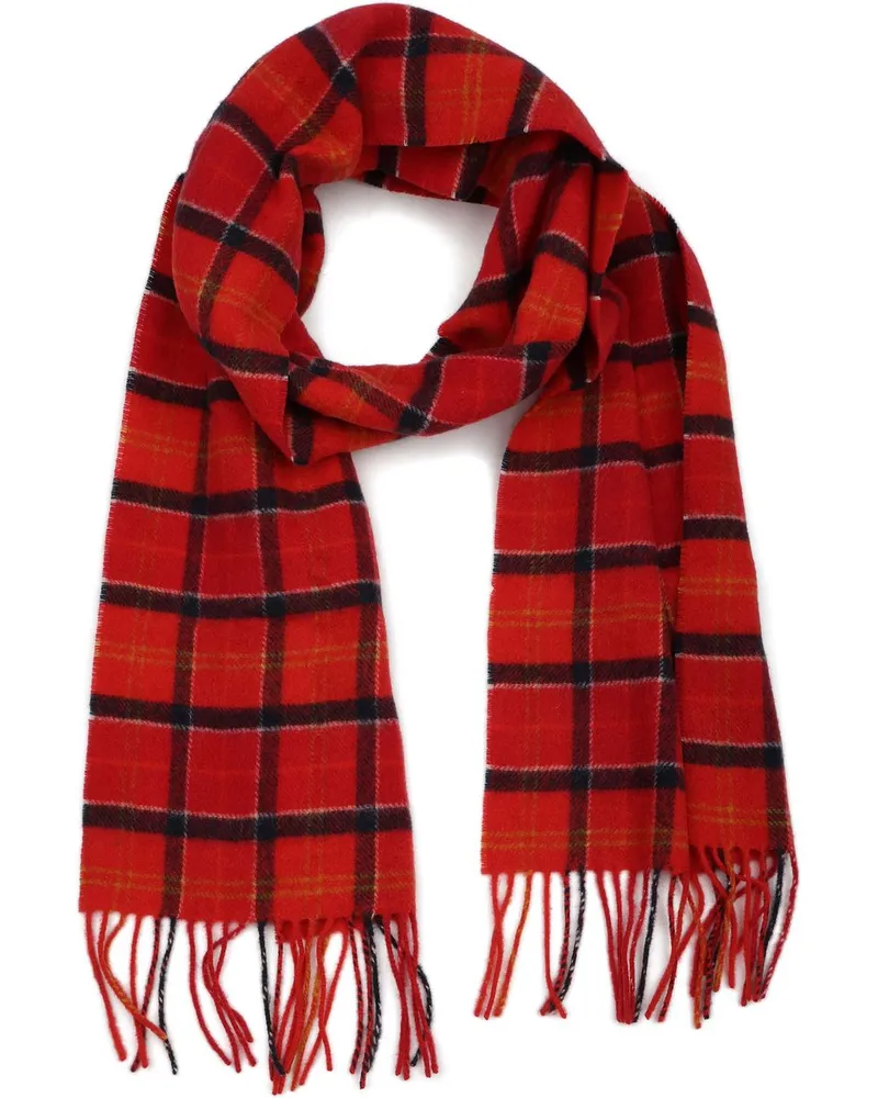 Barbour Schal Tartan Lammwolle Rot Rot