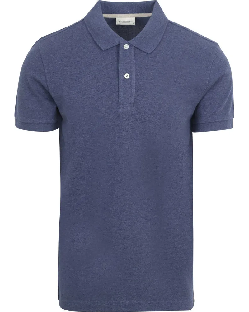 Profuomo Piqué Poloshirt Denim Blau Blau