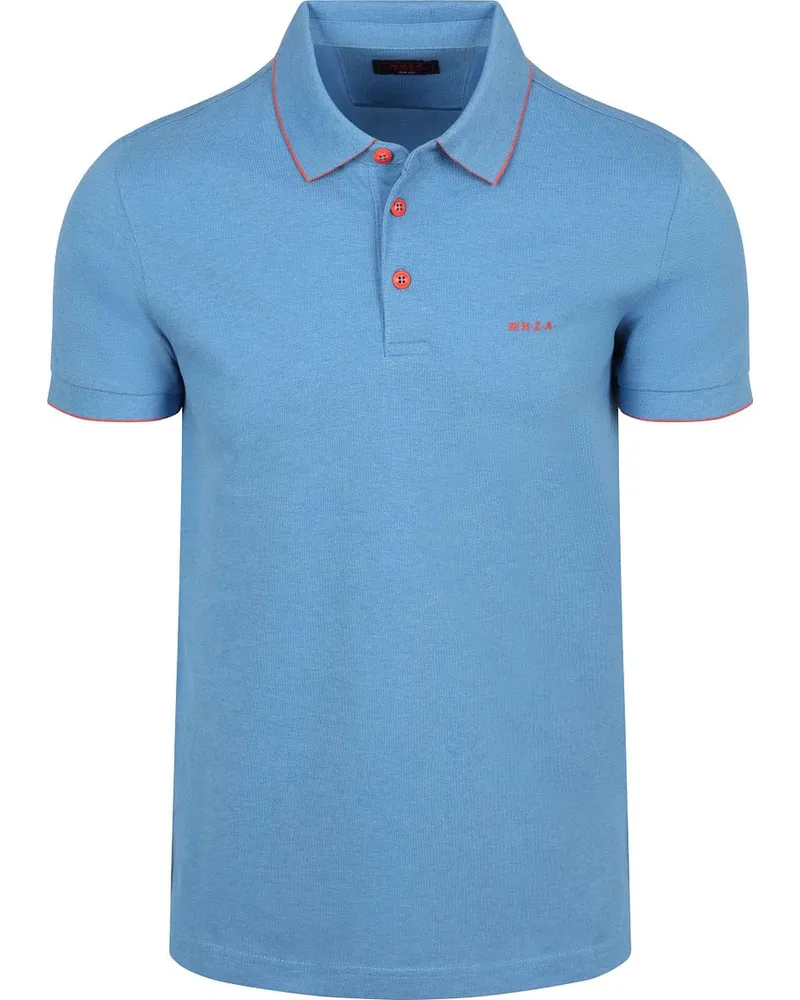 New Zealand Auckland NZA) Polo Henley Piqué Sailing Blau Blau