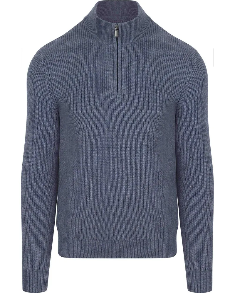 Suitable Half Zip Wool Blend Pullover Dunkelblau Dunkelblau