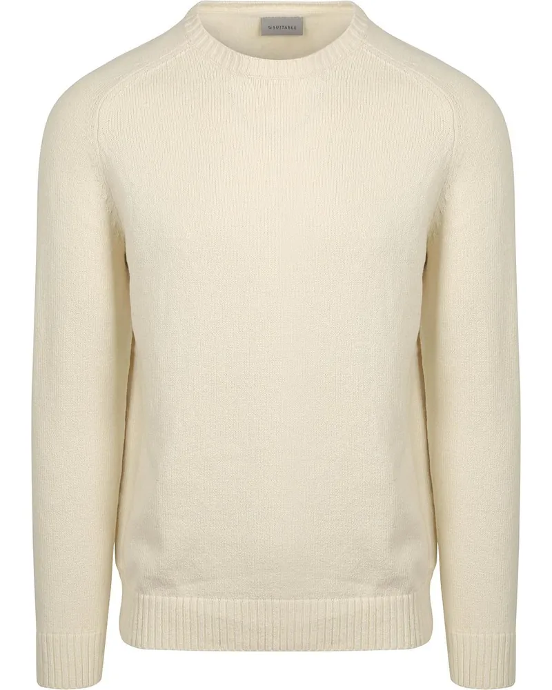 Suitable Pullover Raw Ecru Wollweiß