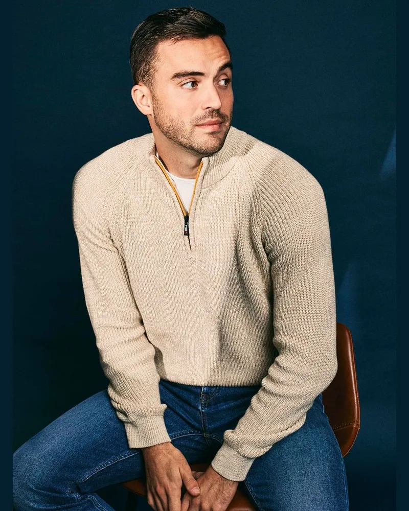 New Zealand Auckland NZA) Half-Zip Pullover Model "Drake" in Beige Beige