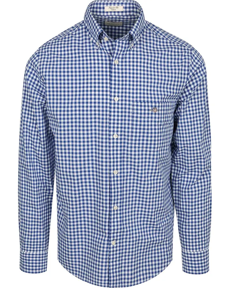 Gant Hemd Gingham Poplin College Blau Blau