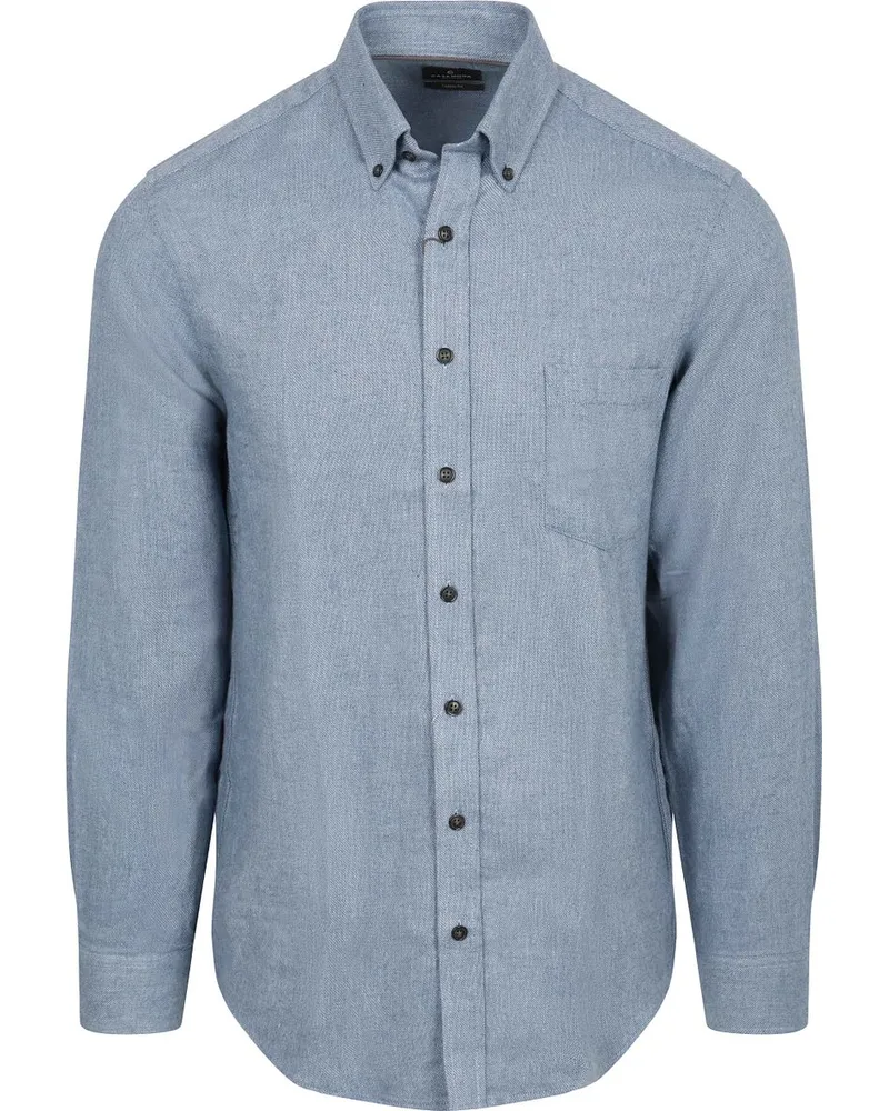 CasaModa Freizeithemd Faux Uni Blau Blau