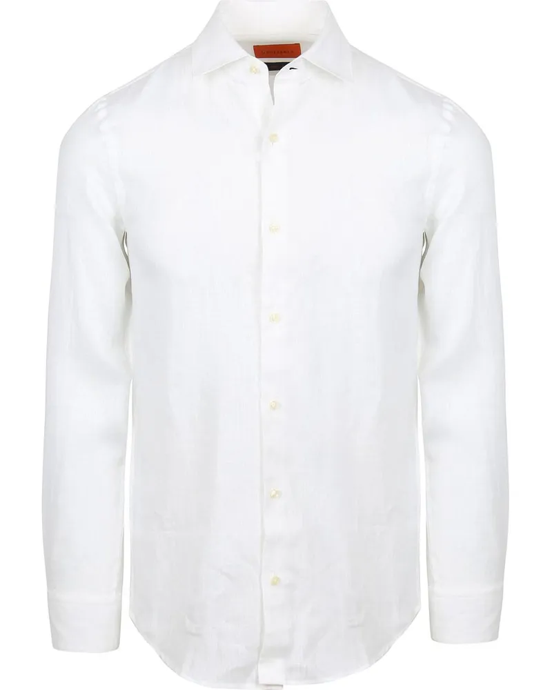 Suitable Hemd Leinen Weiß Weiß