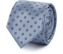 Krawatte Seide Mini Blumen Blau