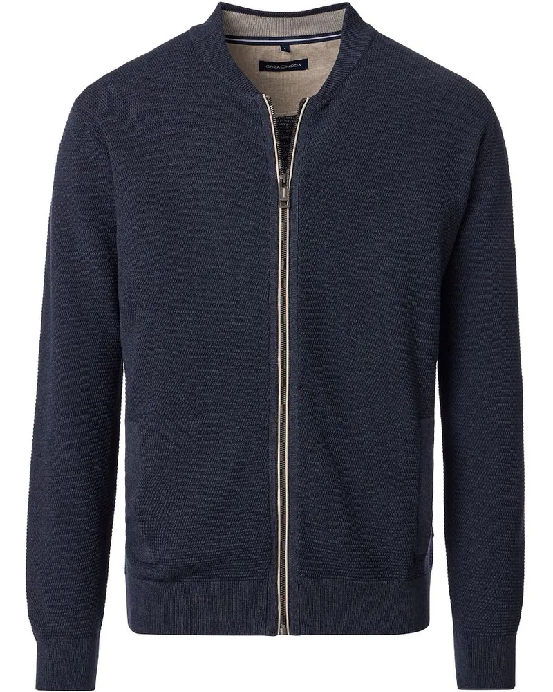 CasaModa Strickjacke Zip Structure Navy Dunkelblau