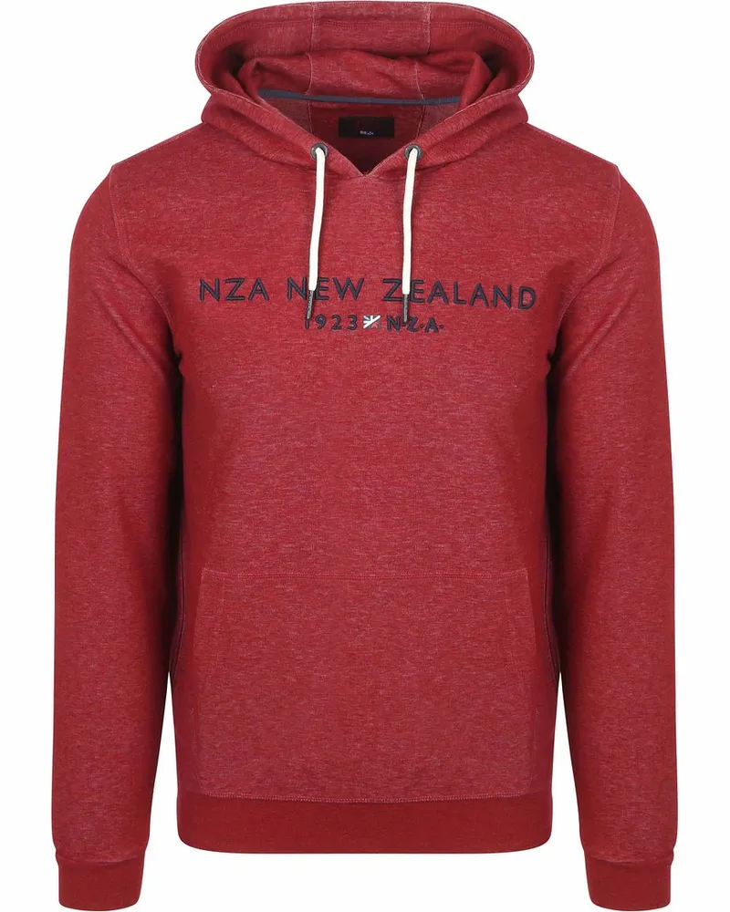 New Zealand Auckland NZA) Hoodie Diamond Logo Interlock Melange Cherry Red Rot