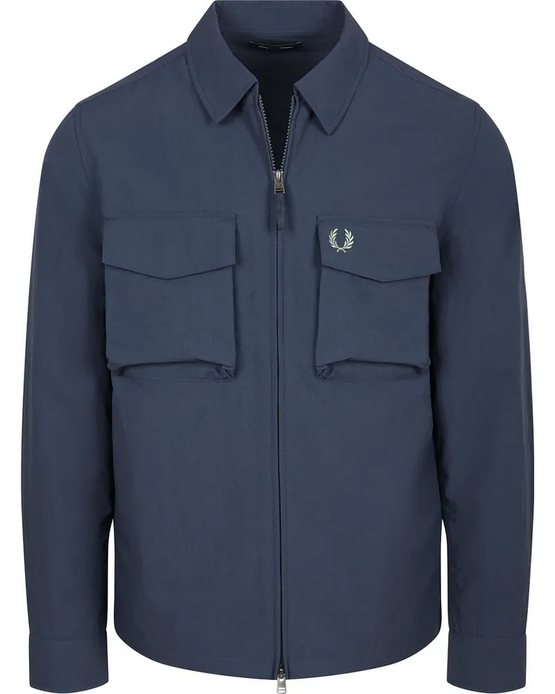 Fred Perry Overshirt Pocket Ribstop Navy Blau