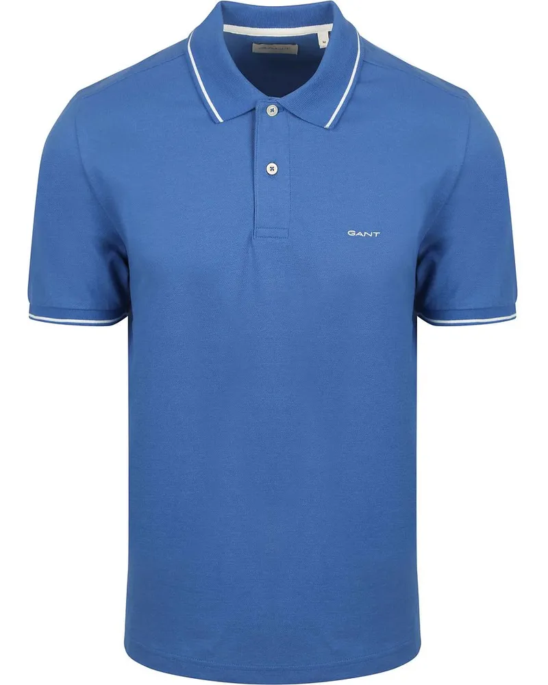Gant Tipping Piqué Poloshirt Blau Blau
