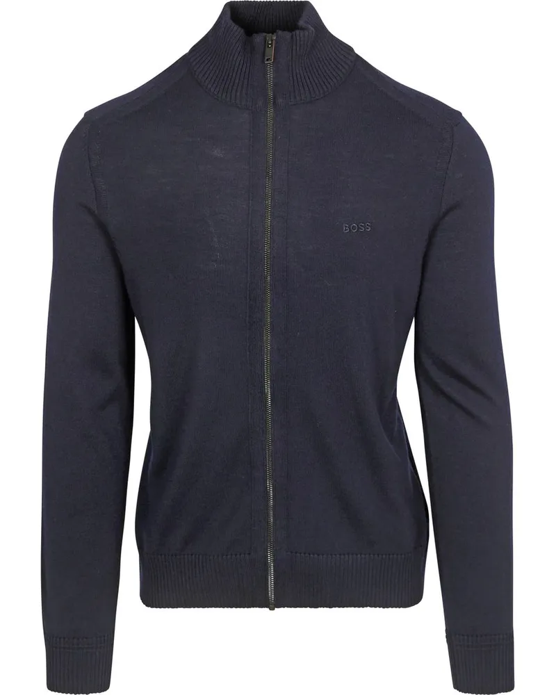 HUGO BOSS Avac Strickjacke Woolblend Navy Dunkelblau