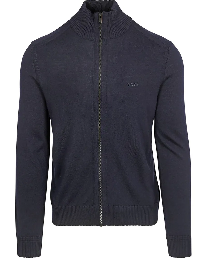 HUGO BOSS Avac Strickjacke Woolblend Navy Dunkelblau