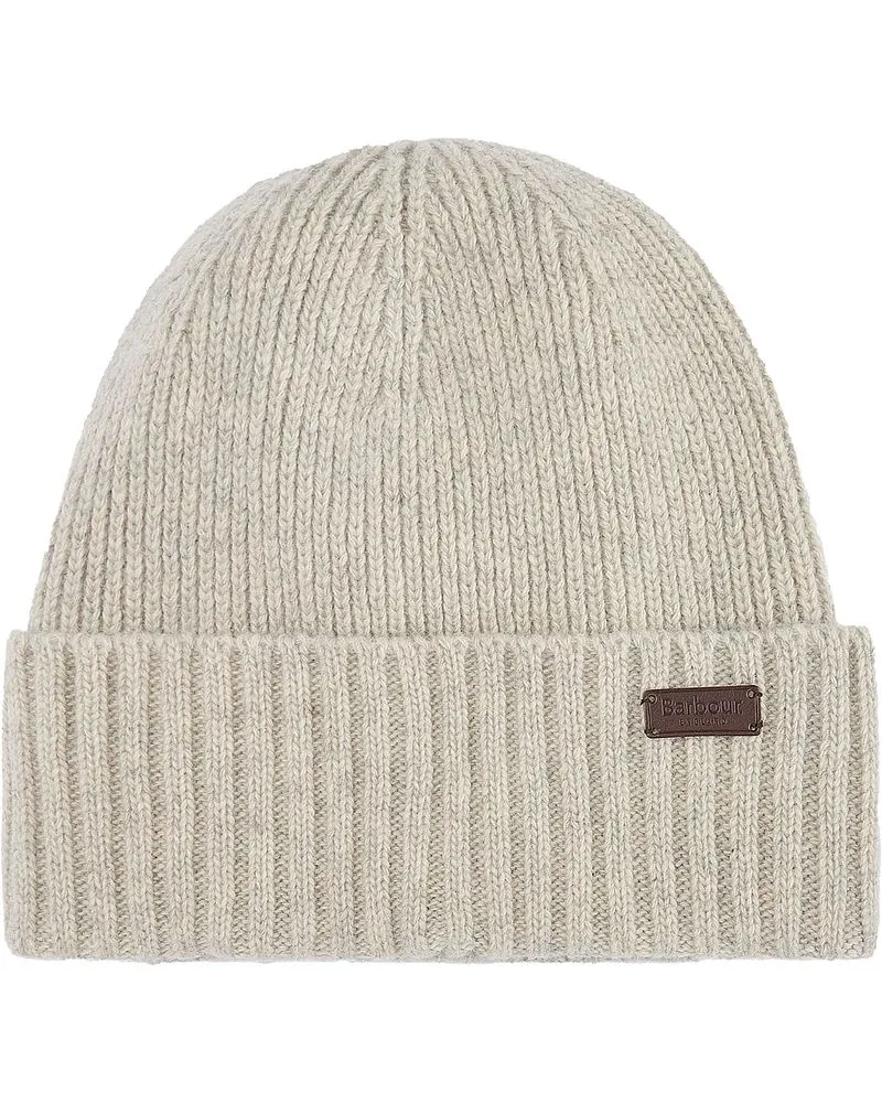 Barbour Beanie Carlton Wolle Greige Beige