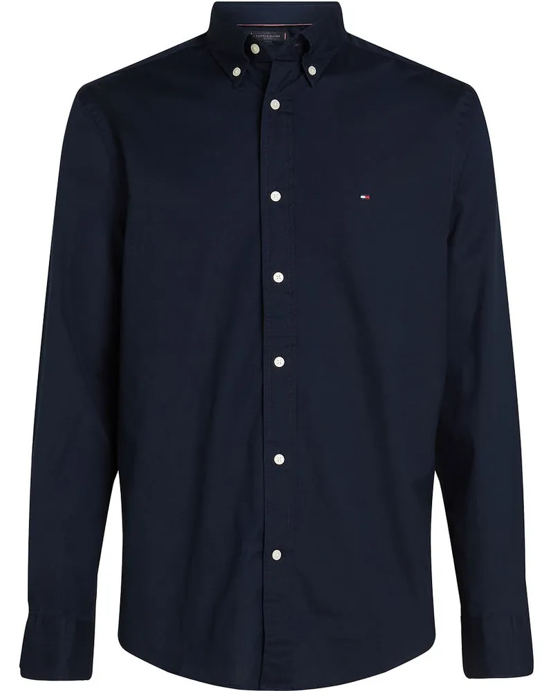 Tommy Hilfiger Poplin Hemd Flex Navy Dunkelblau