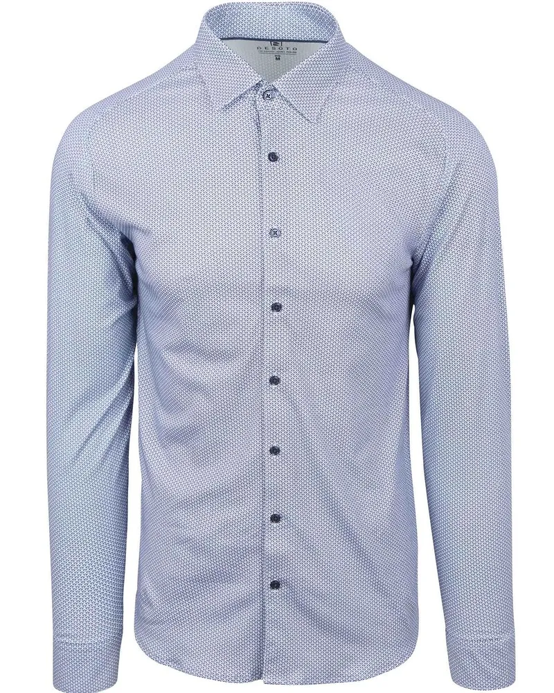 DESOTO Hemd Druck Blau Blau