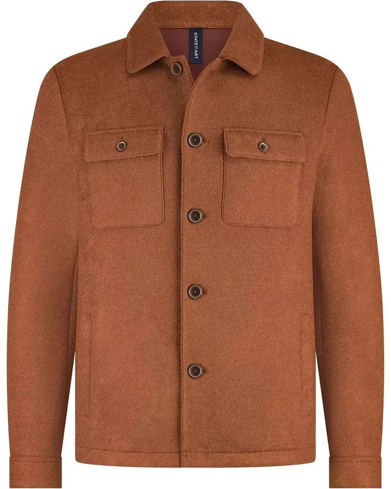 State of Art Hemdjacke Wool Blend Brique Braun