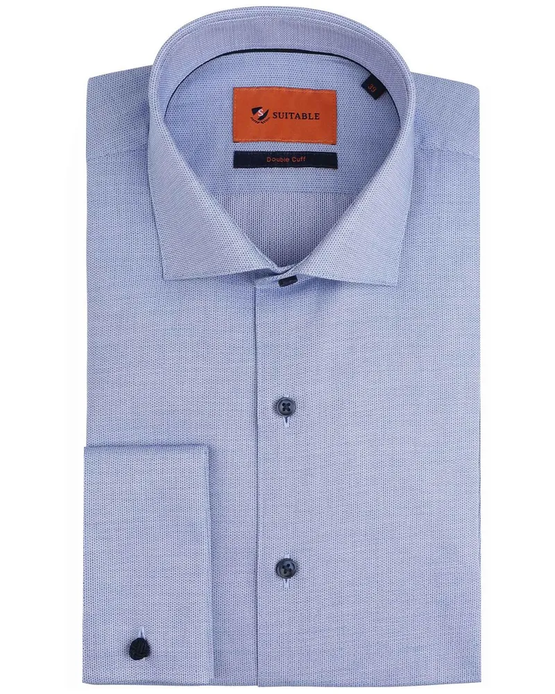 Suitable Hemd Doppelte Manschette Blau