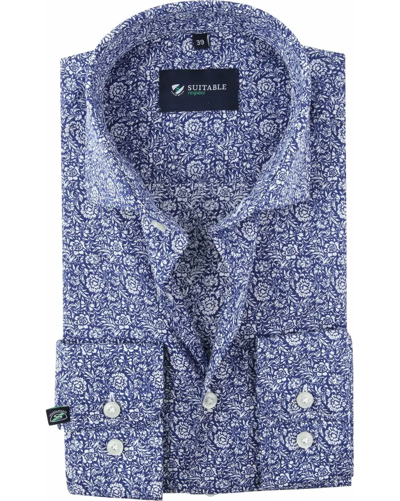 Suitable Respect Hemd Print Navy Blau