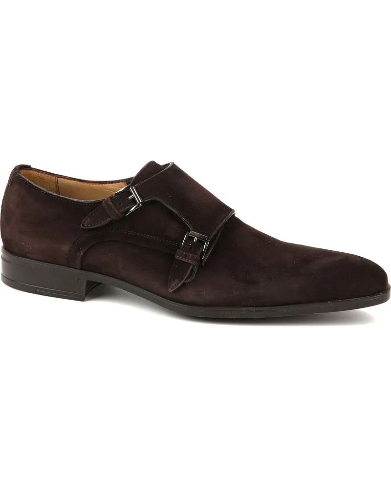 Giorgio Amalfi Schuh Monk Strap Braun Suede Braun