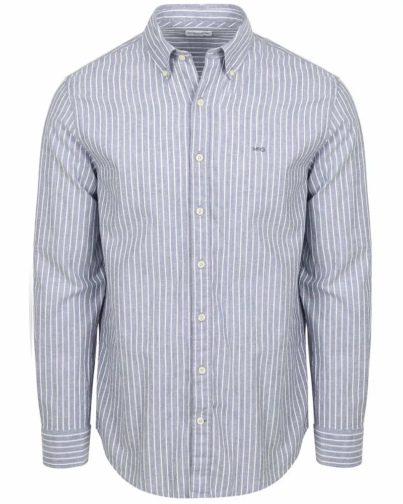 McGregor Hemd Cotton Linen Streifen Indigo Blau