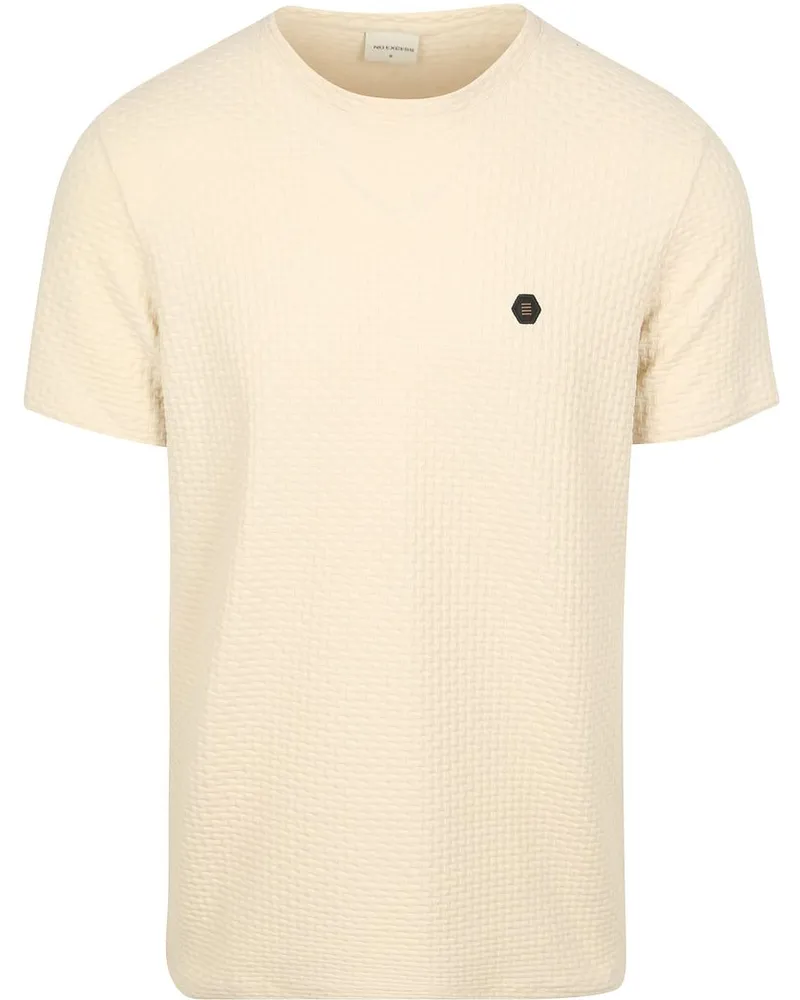 No Excess No-Excess T-Shirt Jacquard Ecru Wollweiß