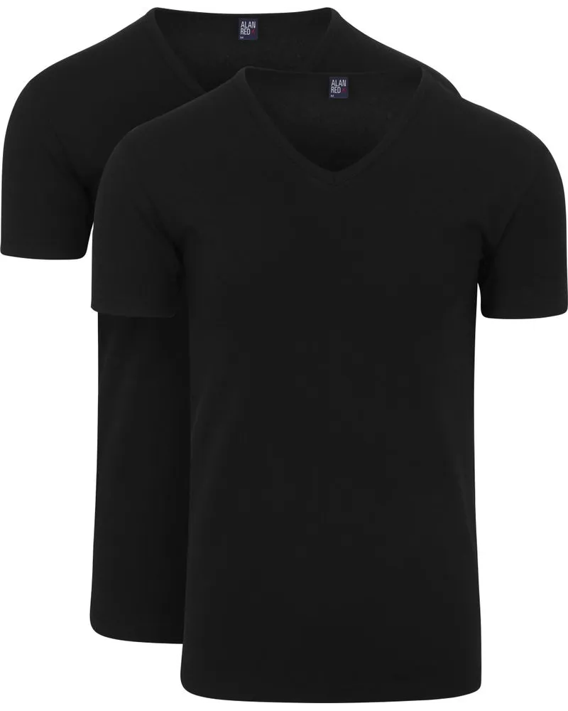 Alan Red Oklahoma Stretch T-Shirt Schwarz (2er-Pack Schwarz