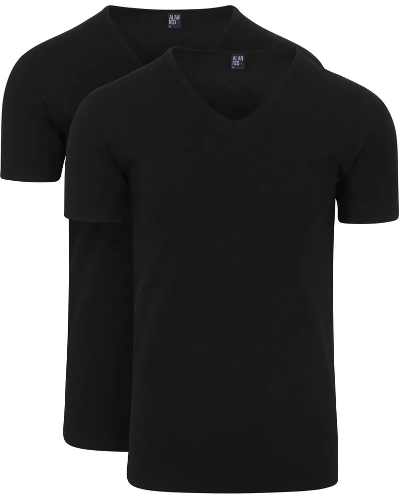 Alan Red Oklahoma Stretch T-Shirt Schwarz (2er-Pack Schwarz