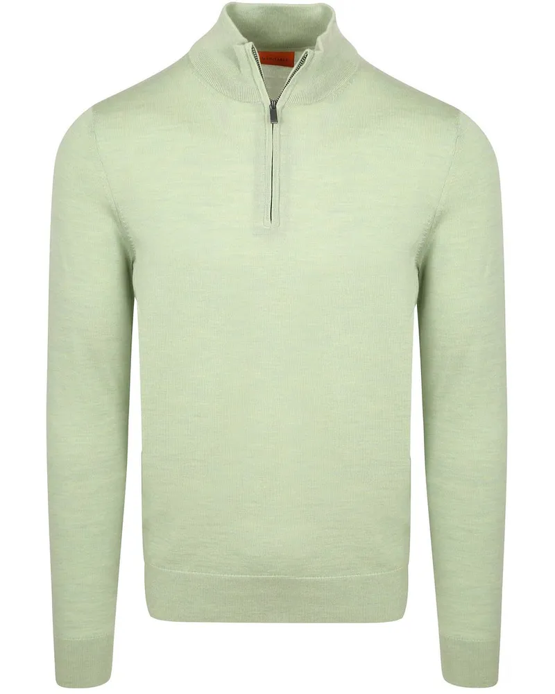 Suitable Merino Half Zip Pullover Hellgrün Grün