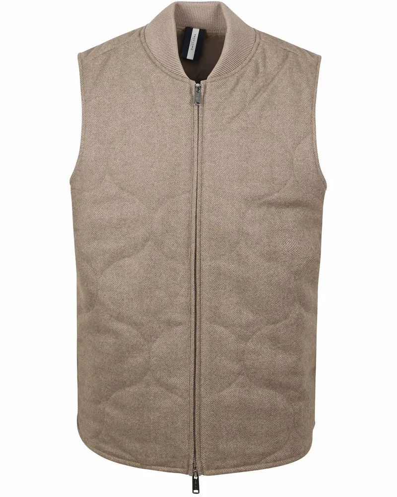 Profuomo Herringbone Weste Sand Beige