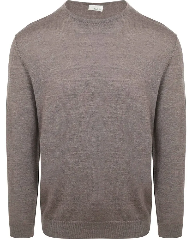 Profuomo Pullover Merinowolle Taupe Braun
