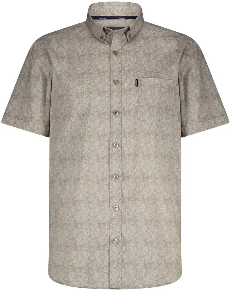 State of Art Short Sleeve Hemd Leafs Beige Beige