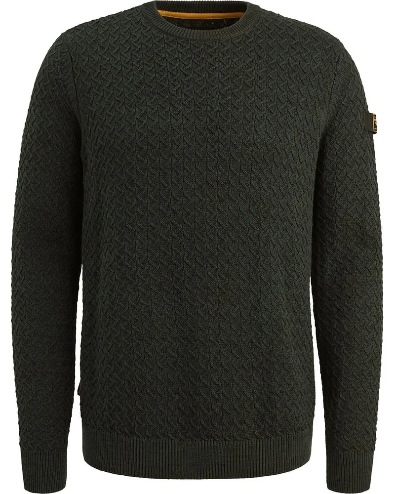 PME Legend Mouliné Structure Pullover Dunkelgrün Dunkelgrün