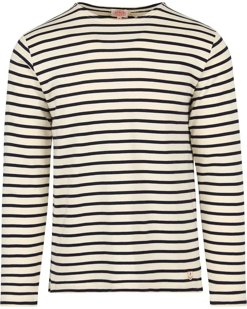 Armor-Lux Houat Pullover Streifen Off White Weiß