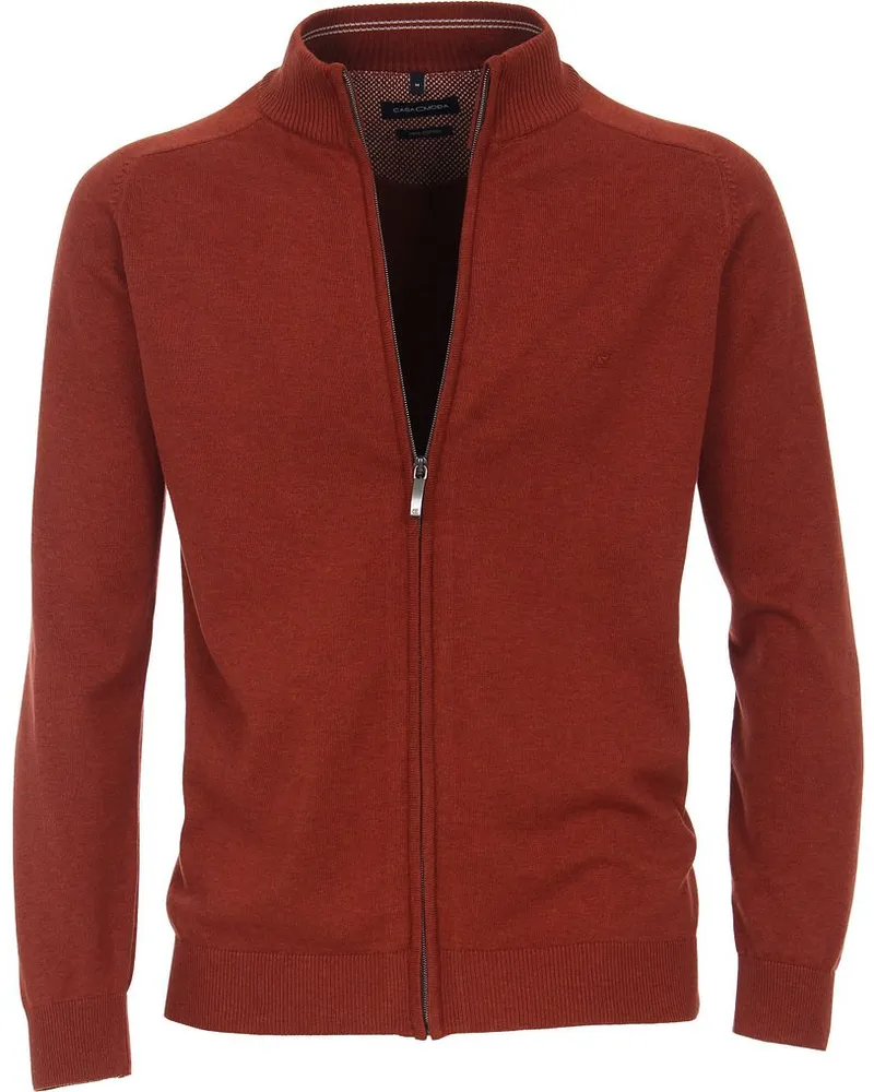 CasaModa Strickjacke Zip Brique Rot