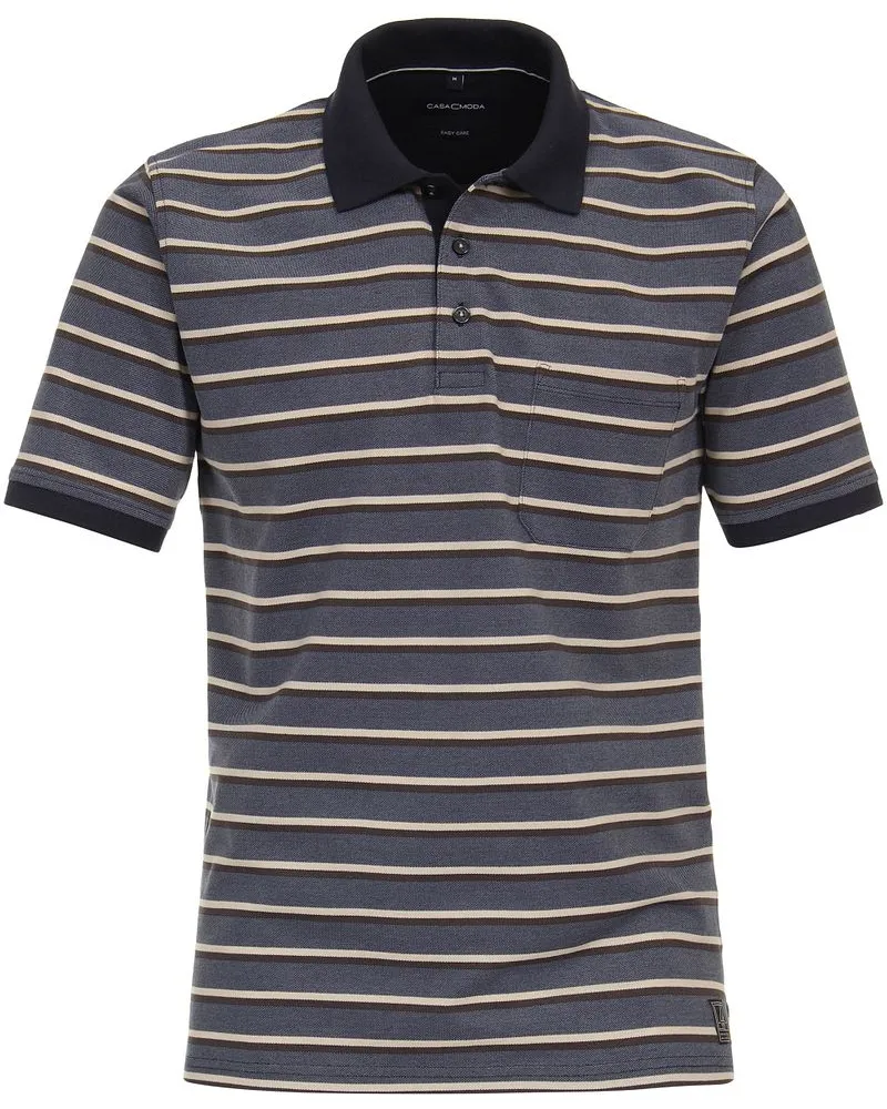 CasaModa Poloshirt Streifen Blau Dunkelblau