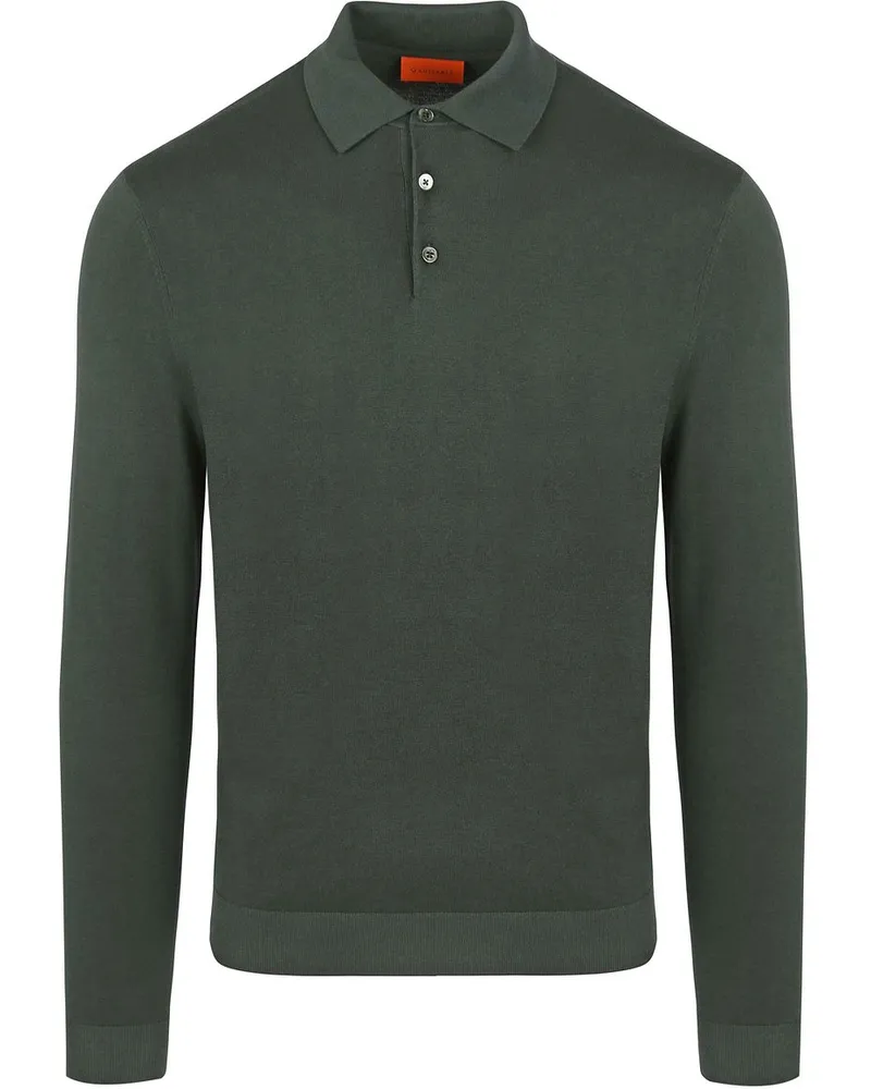 Suitable Compact Cotton Poloshirt Dunkelgrün