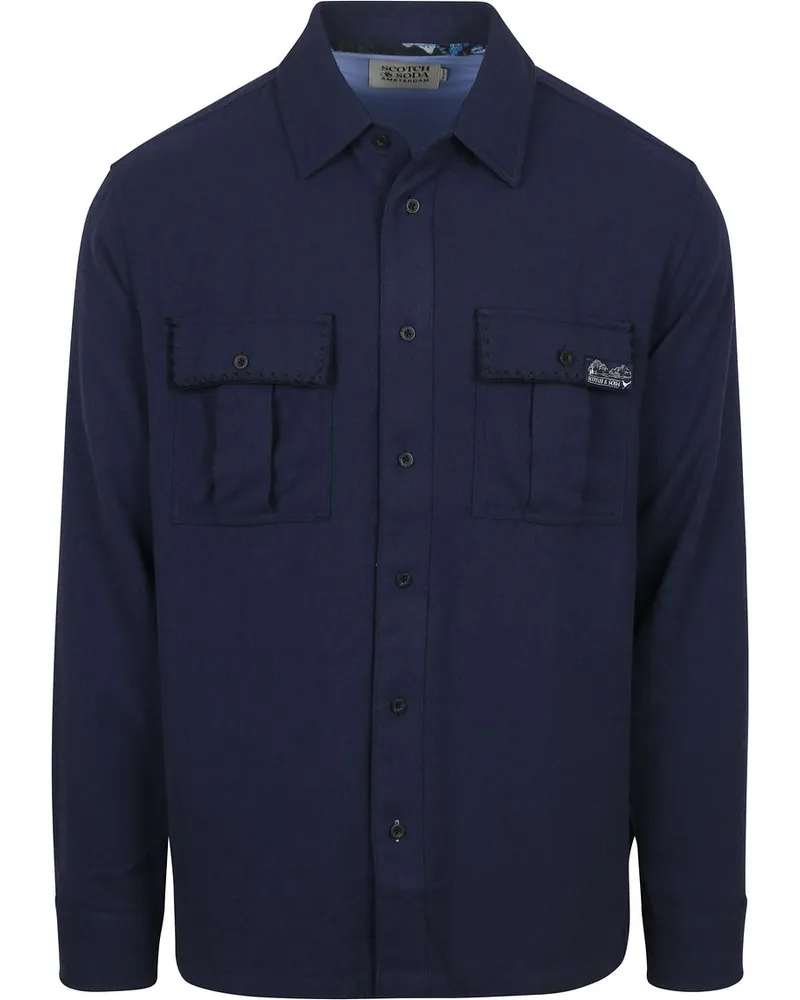 Scotch&Soda Overshirt Textured Navy Dunkelblau