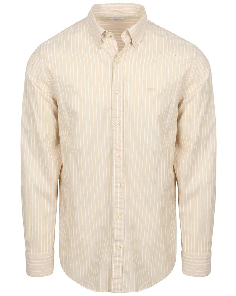McGregor Hemd Cotton Linen Streifen Ecru Beige