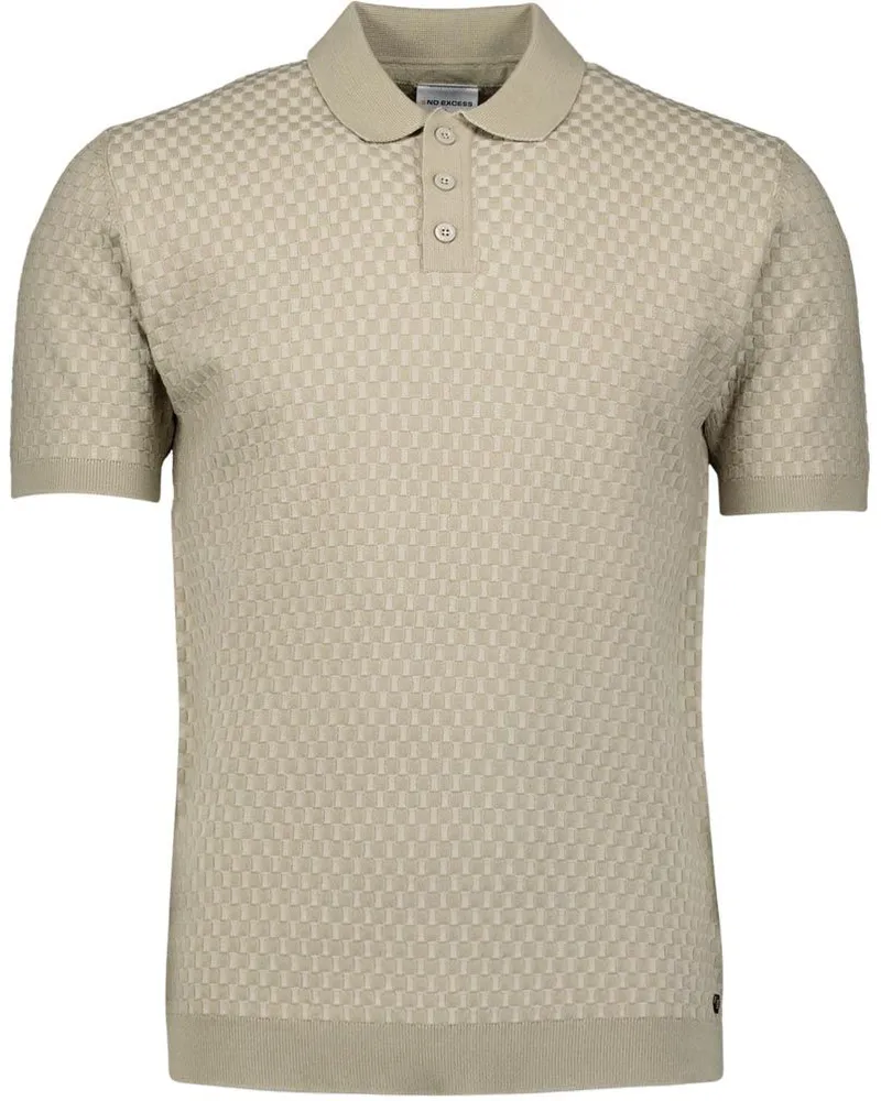 No Excess Strick-Poloshirt Taupe Khaki