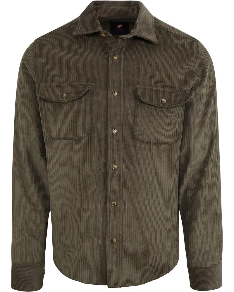 Suitable Überhemd Corduroy Dunkelgrün Grün