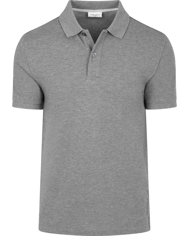 Profuomo Piqué Poloshirt Melange Grau Grau
