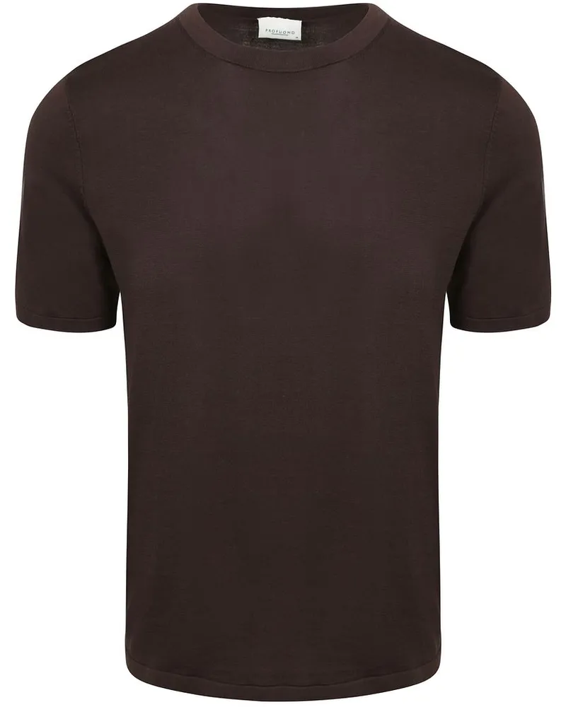 Profuomo Strick-T-Shirt Braun Braun