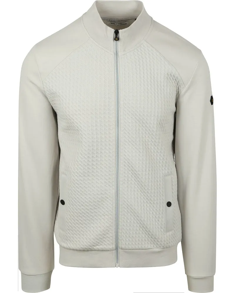 No Excess Strickjacke Zipper Jacquard Chalk Wollweiß