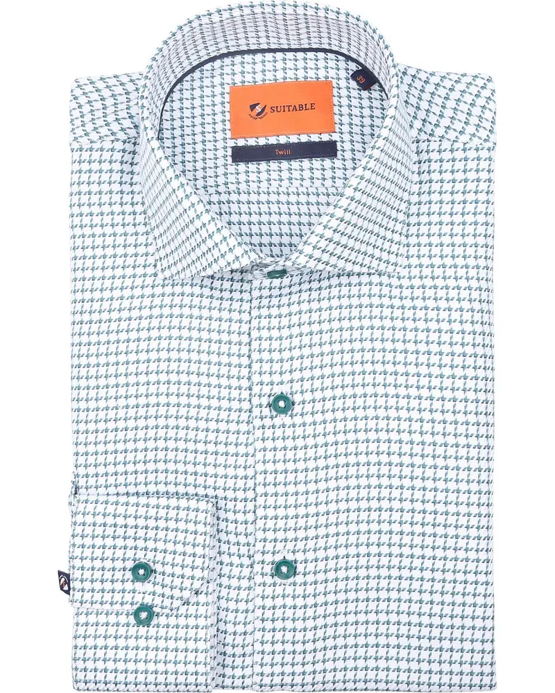 Suitable Hemd Check Print Grün Grün